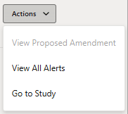 Actions drop-down menu