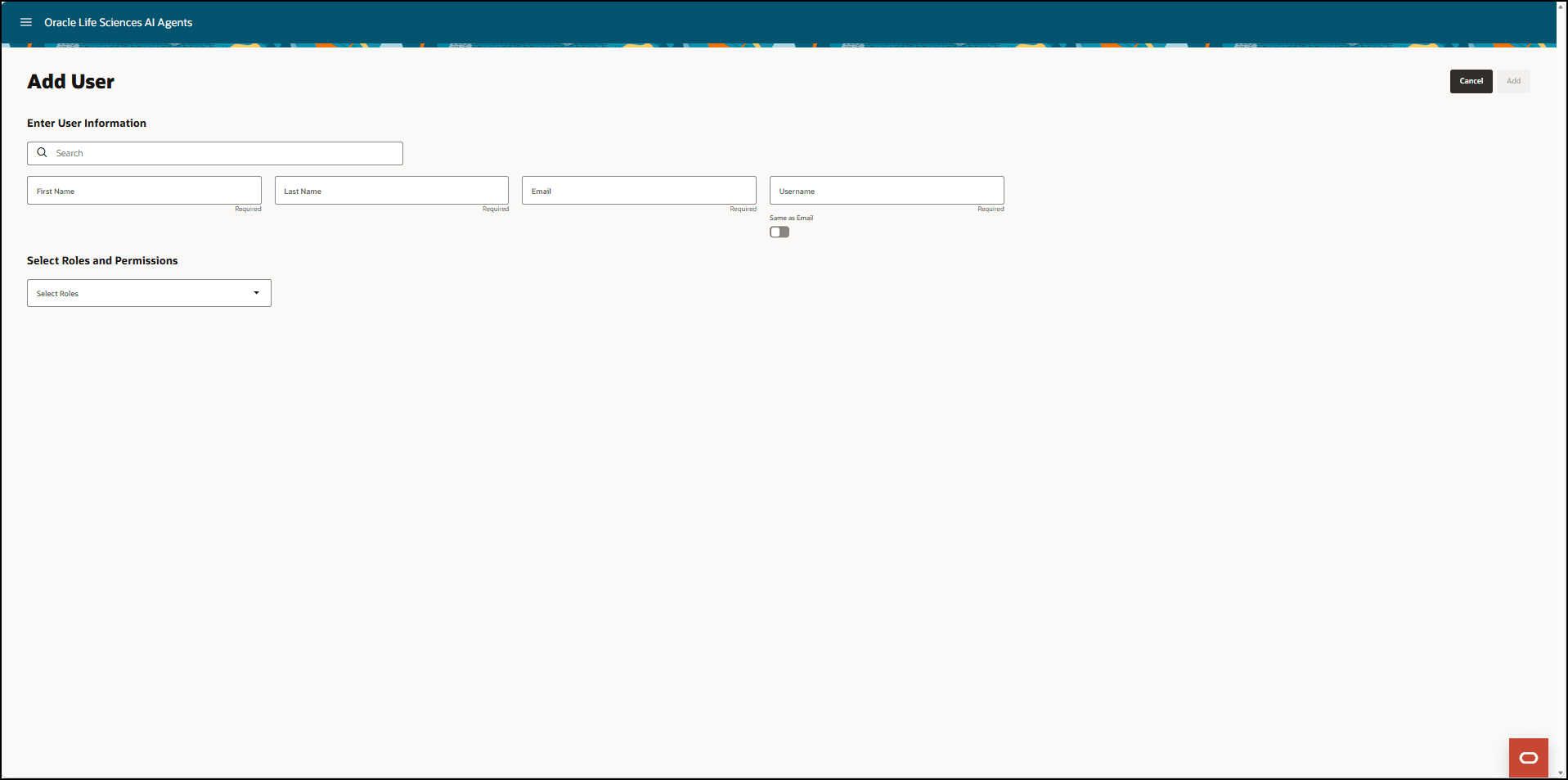 Add User page