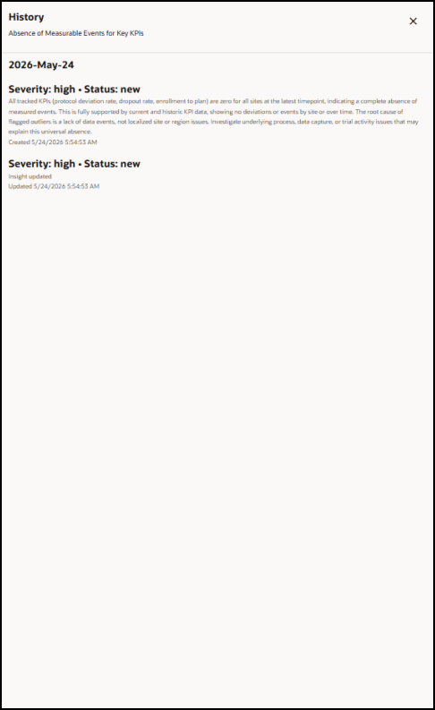 Alert History panel