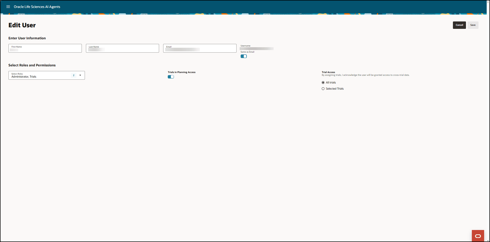 Edit User page