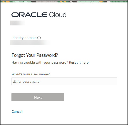 Forgot Your Password page
