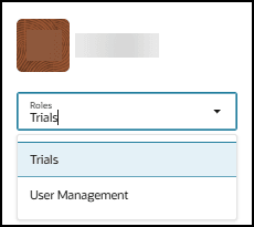Profiles dialog box - Shows the User Management role option