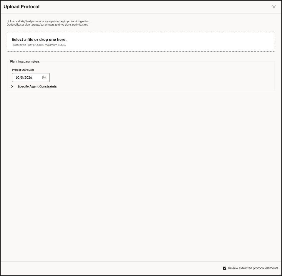 Upload Protocol panel