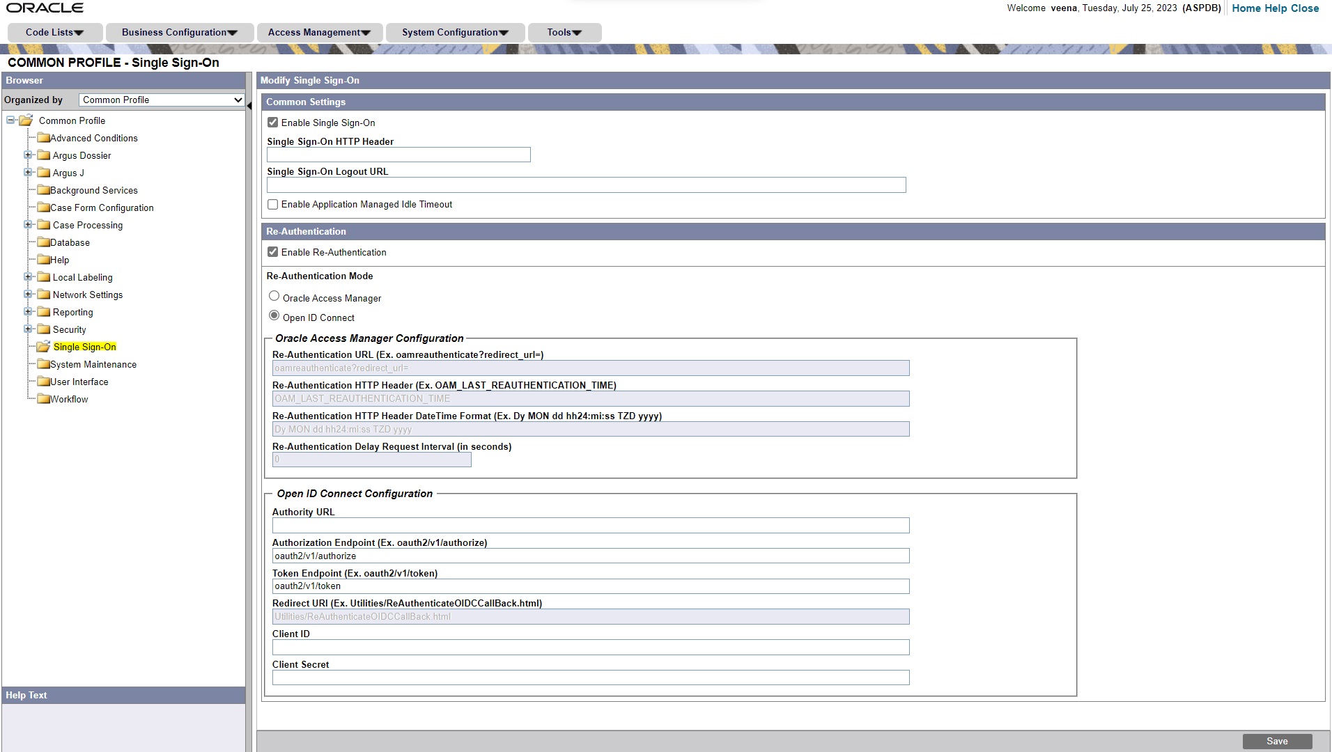 Single Sign-On re-authentication