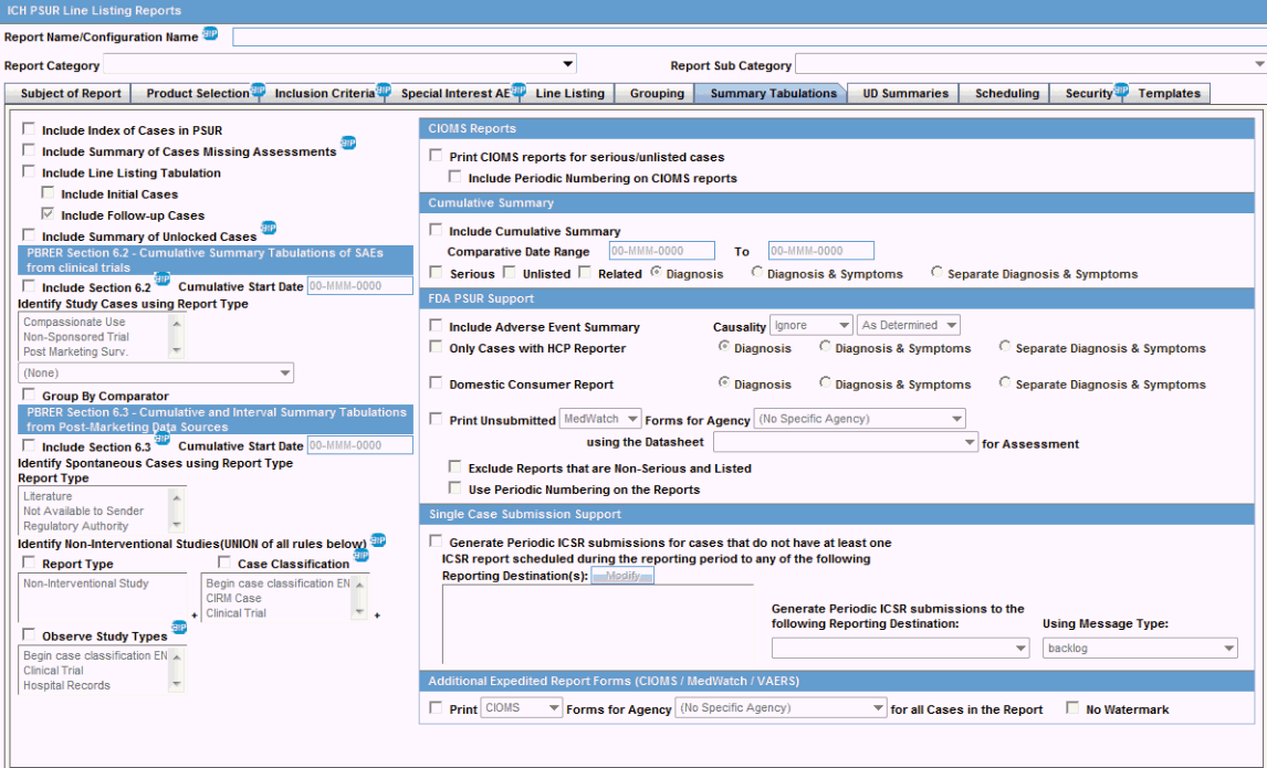 Summary Tabulation tab Summary Tabulation tab