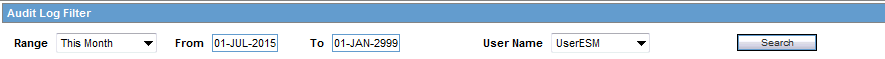 Audit Log Filter section
