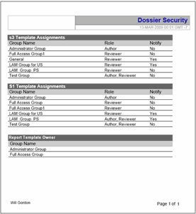 Dossier Security report