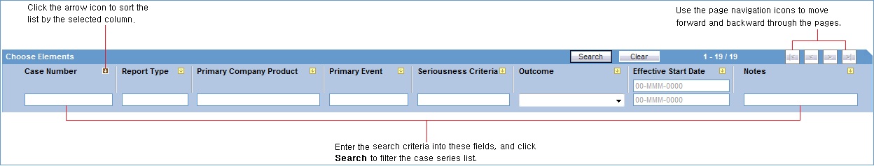 Choose Elements options