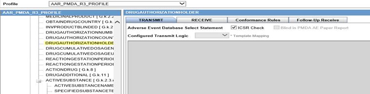 Select a PMDA R3 Profile screen