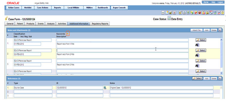 Case Form - Additional Information tab