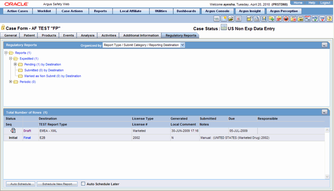 Schedule a new report screen