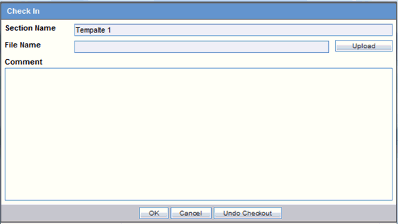 check In dialog box