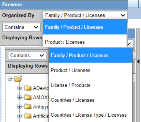 Select Organized By Study Configuration