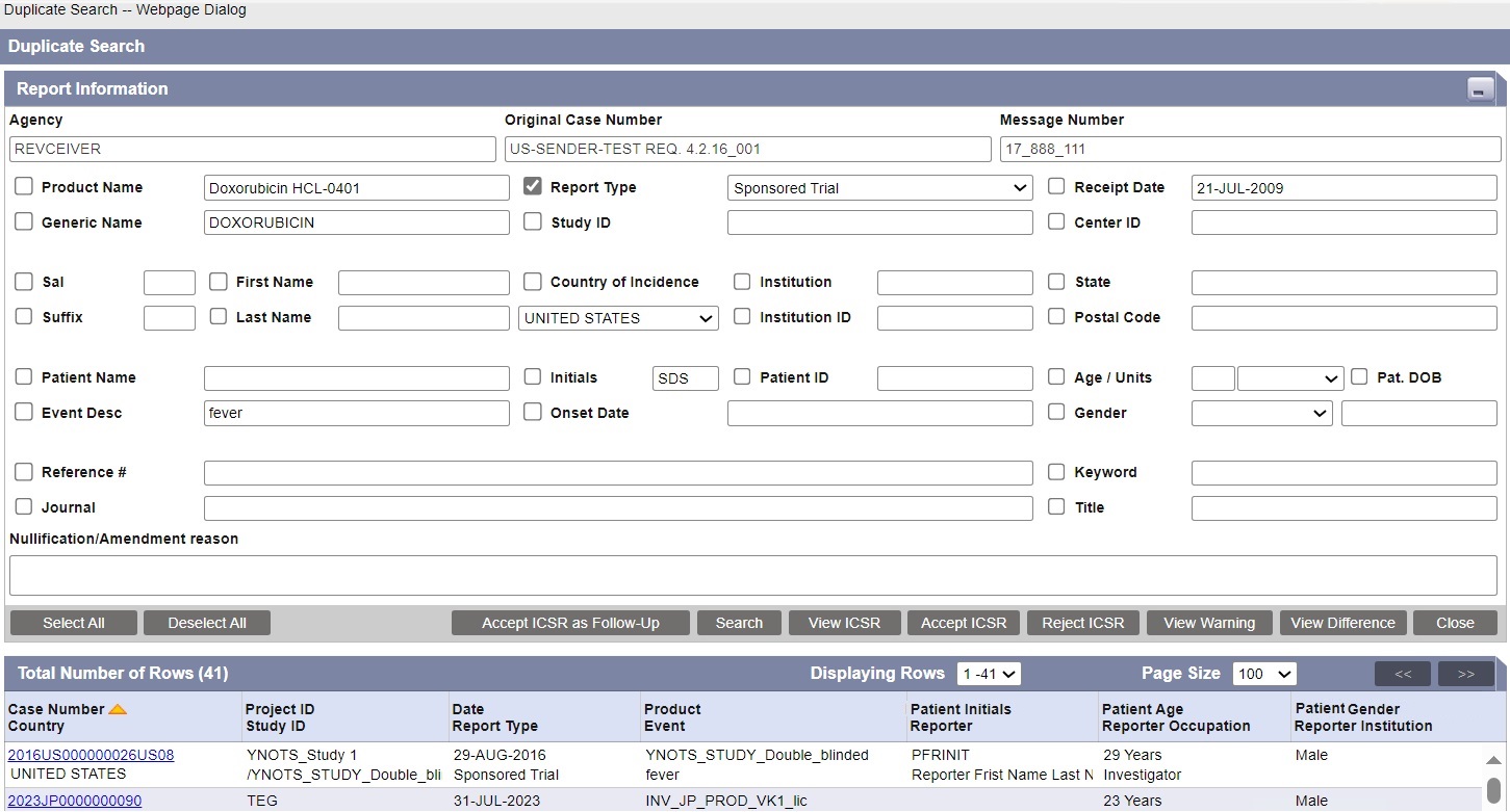 Duplicate Search Results