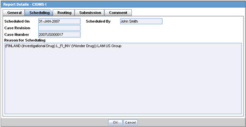 Scheduling tab
