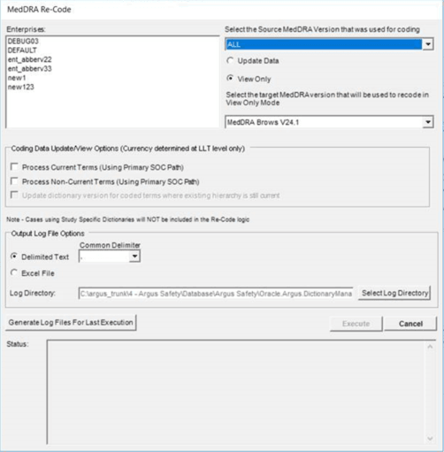 Dictionary Management to recode events Dictionary Management to recode events