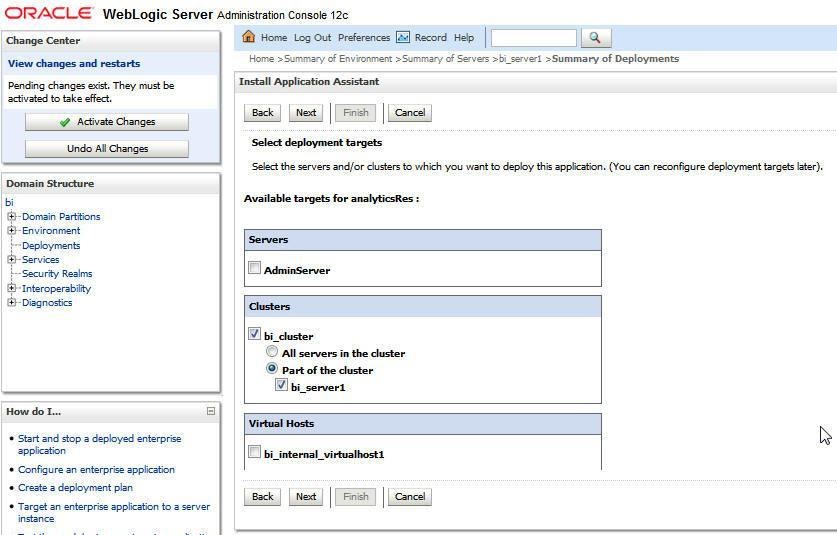 Install Application Assitant - Select deployment targets