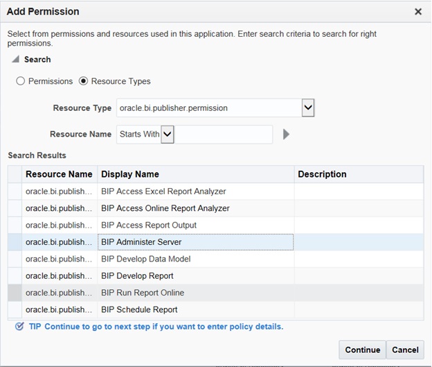 Add Permission dialog box