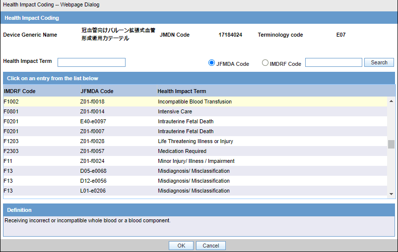 Health Impact Coding Health Impact Coding