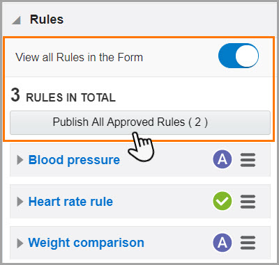 Figure 3-5. Publish all approved rules button