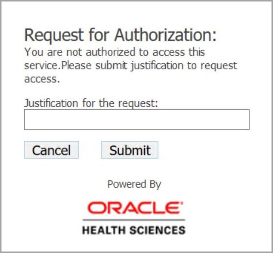 Request for Authorization pop-up