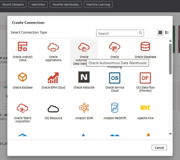 Create ADW connection Create ADW connection