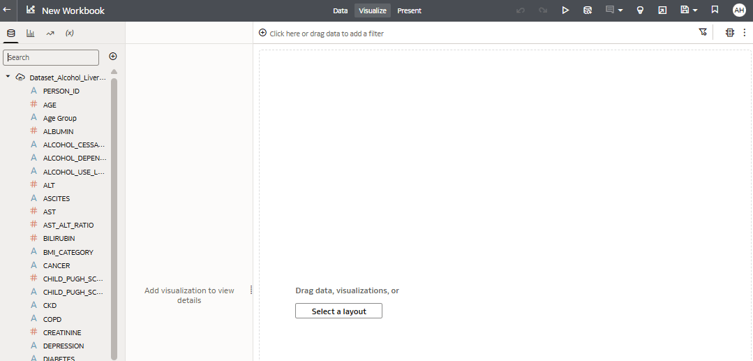 Datasets in a workbook Datasets in a workbook
