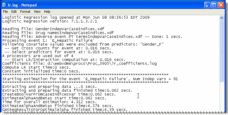 . The lr.log file also provides information on convergence for each response and, if necessary, the reason that an event specified for the run was not included in the computation.