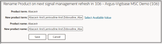 Rename a product or product term