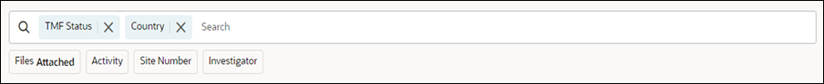 TMF viewer enhanced search bar displays above the document grid TMF viewer enhanced search bar displays above the document grid
