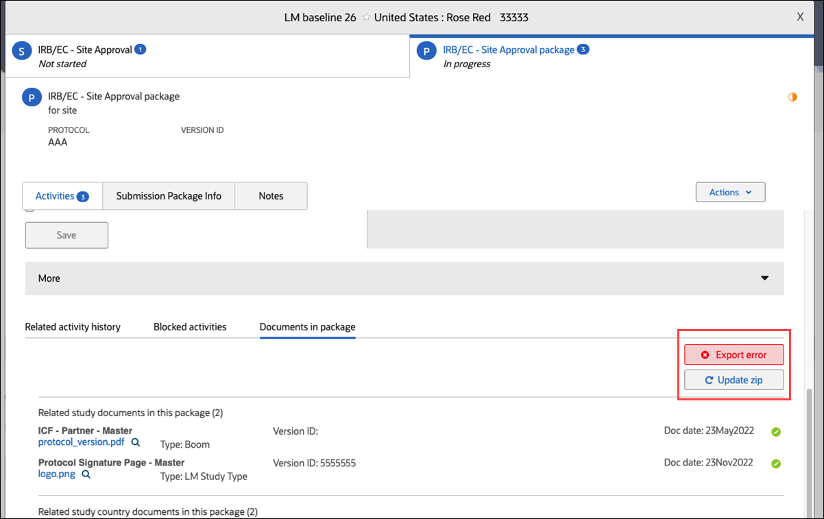 Update zip button triggers a new export request Update zip button triggers a new export request