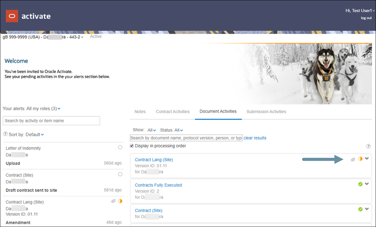 Click paperclip icon to view attached document