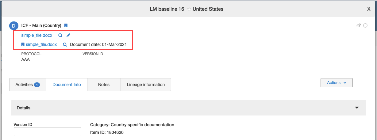 Create item's file attachment using lineage file as the starting point
