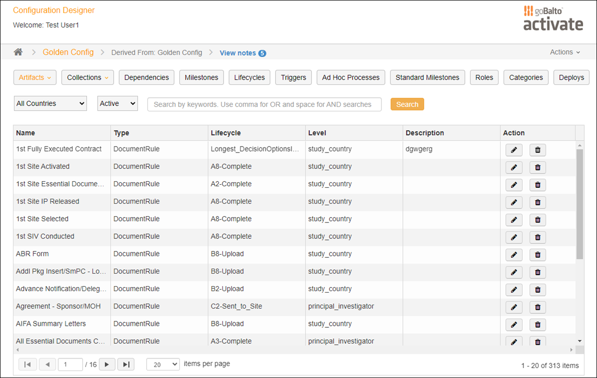 View configuration content