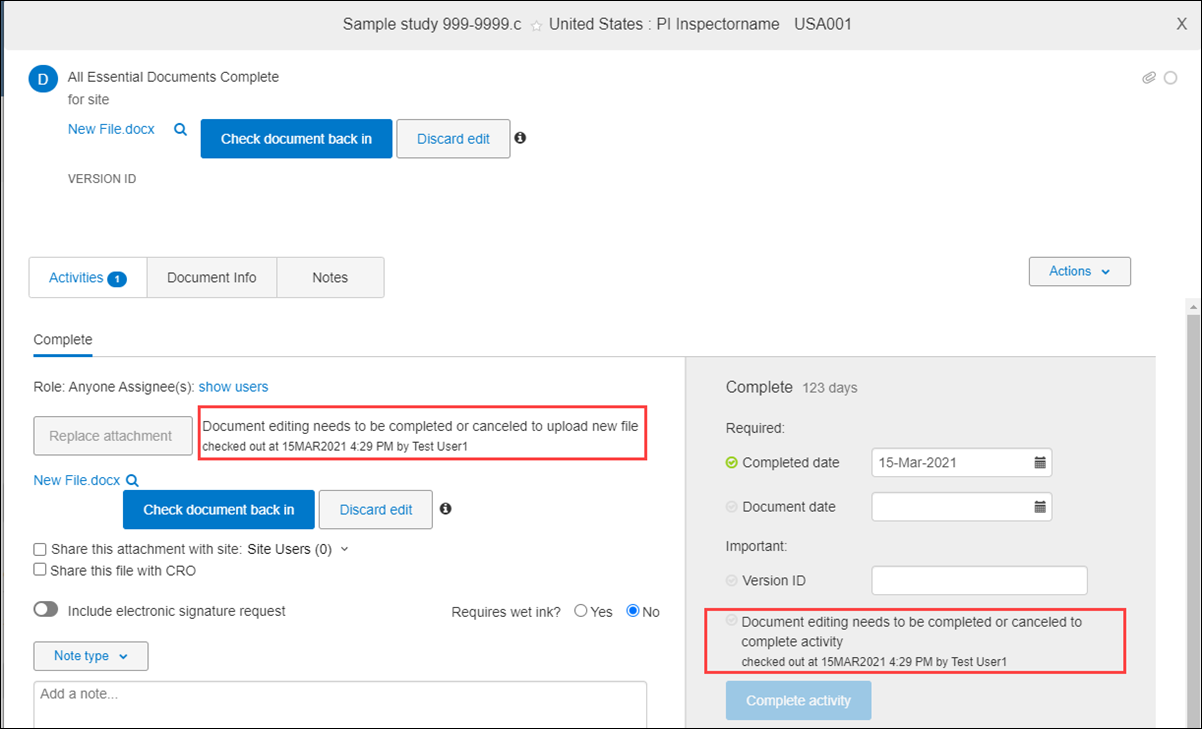 Lock notice text tells users editing is in progress as well as who checked out the document for editing and when Lock notice text tells users editing is in progress as well as who checked out the document for editing and when