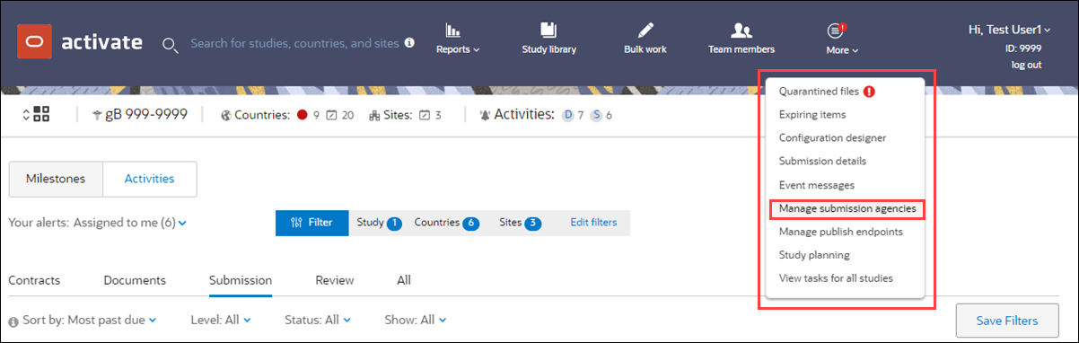 Upload a list of submission agencies