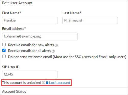 Lock and unlock user accounts