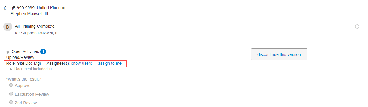 View assignee by activity