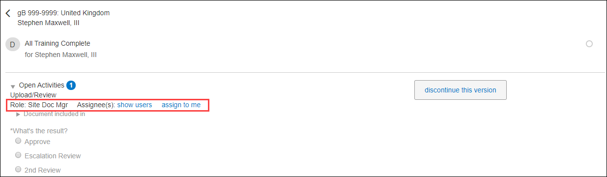 View assignee by activity