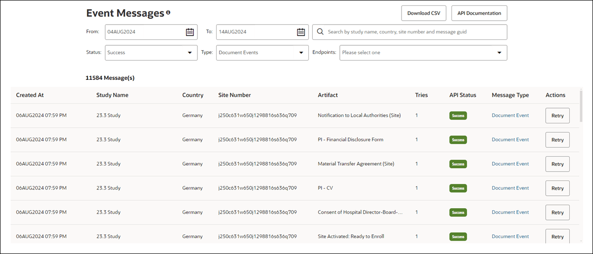 Redesigned Event Messages page has a simplified layout Redesigned Event Messages page has a simplified layout