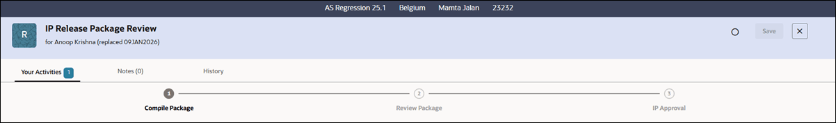 IP Package drawer header