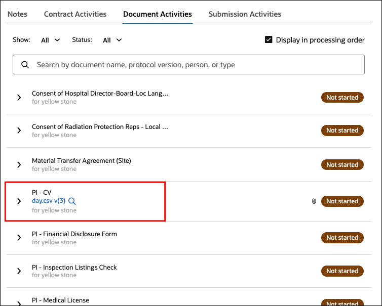 File link shown in the artifact widget header