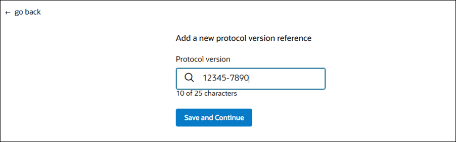 Protocol version field with new character counter below the field Protocol version field with new character counter below the field