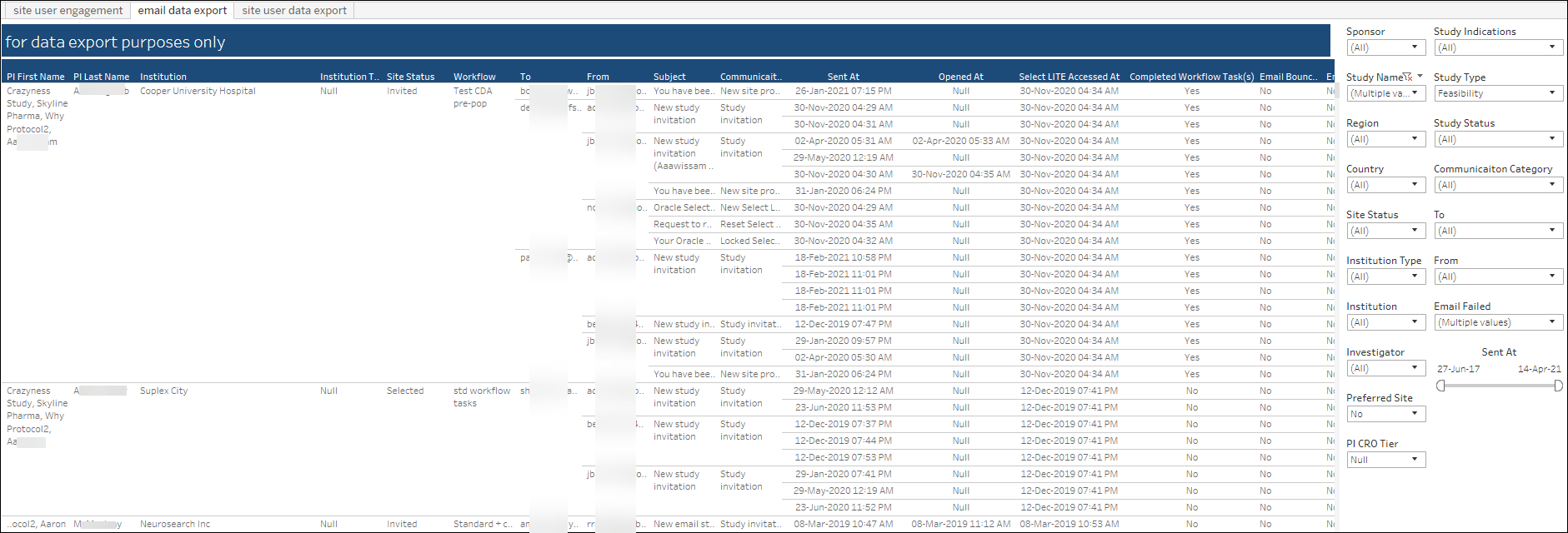 Email Data export Email Data export