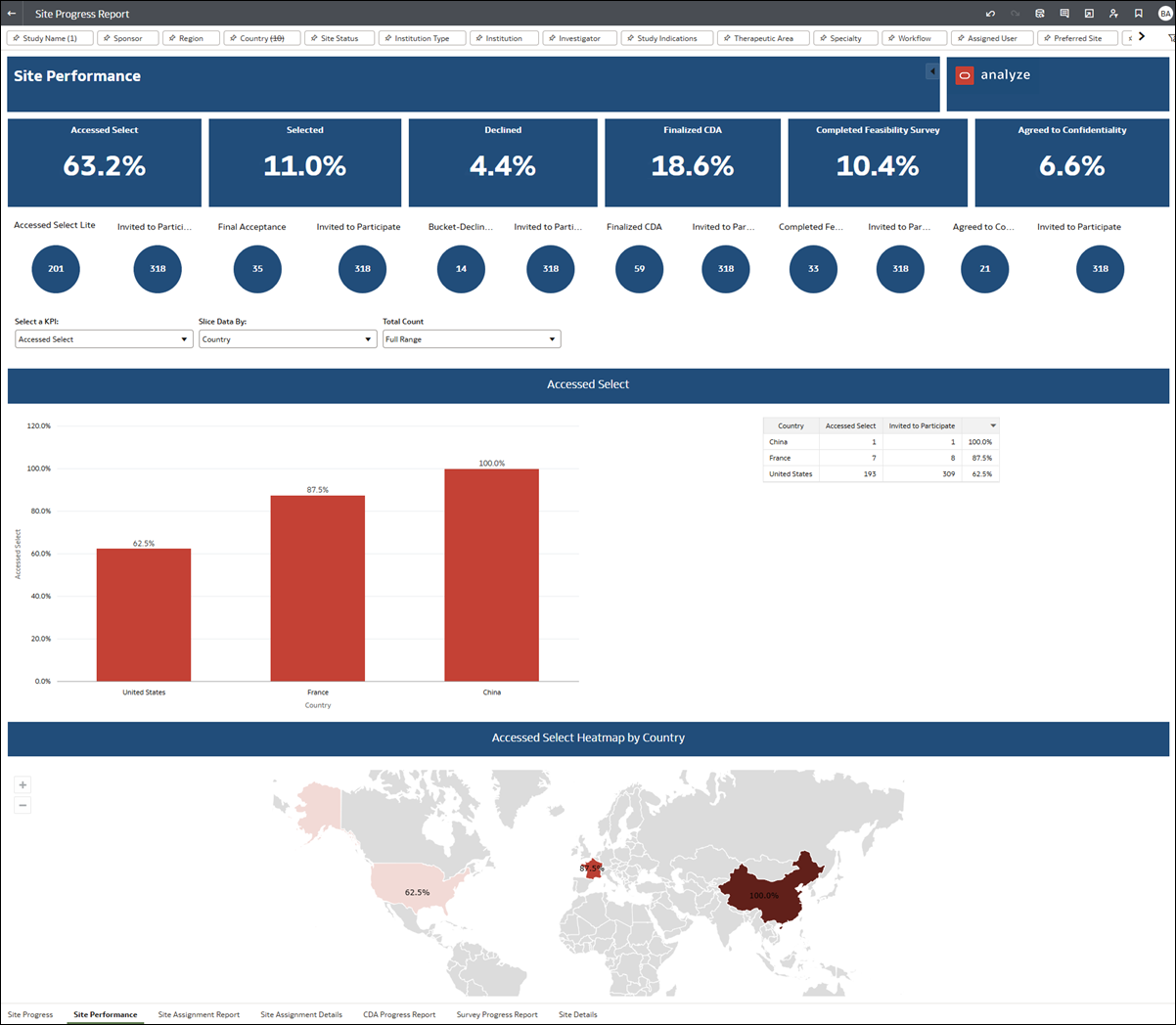 Site Performance worksheet Site Performance worksheet