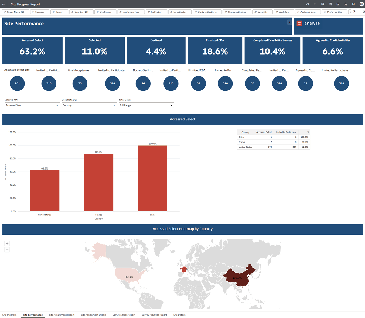 Site Performance worksheet Site Performance worksheet