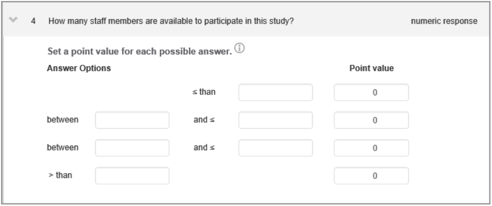 Numeric scoring options