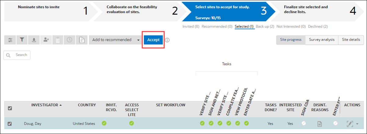 Step 3 Accept site