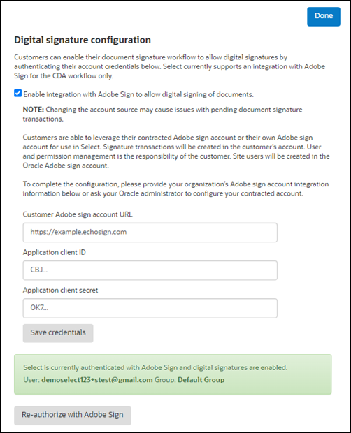 Digital signature configuration Digital signature configuration