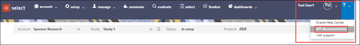API documentation link in help drop-down list API documentation link in help drop-down list